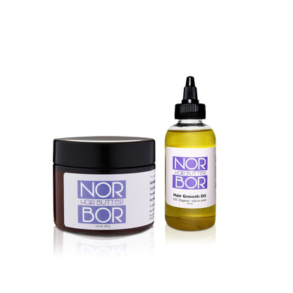 NORBOR BEAUTY - Organic Hair Growth Kit (Hair Oil + Scalp Butter)