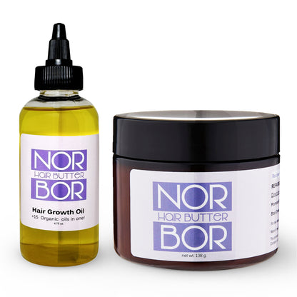 NORBOR BEAUTY - Organic Hair Growth Kit (Hair Oil + Scalp Butter)