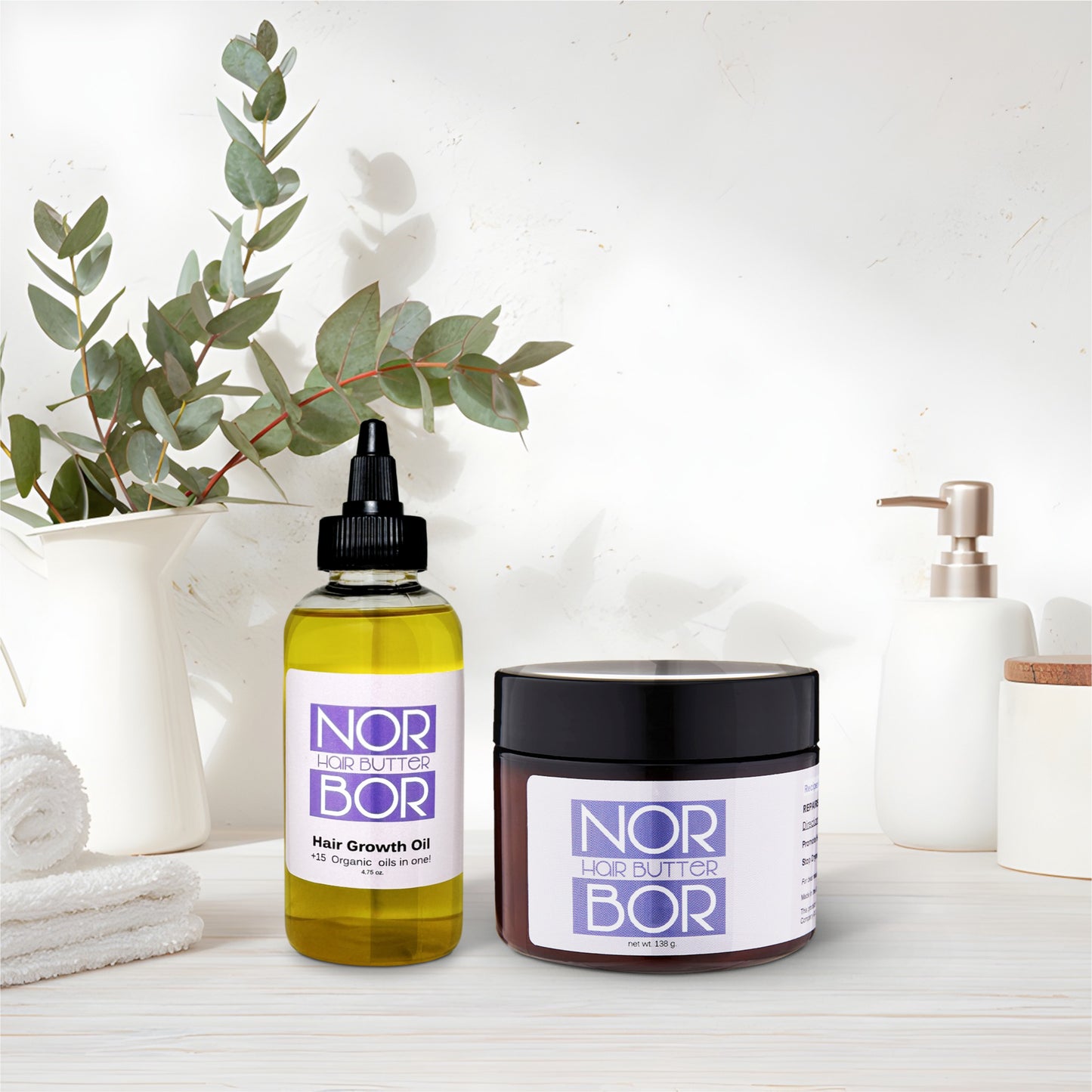 NORBOR BEAUTY - Organic Hair Growth Kit (Hair Oil + Scalp Butter)
